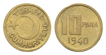 Турция 10 пара 1940 KM 868 алюминиевая бронза 45-412