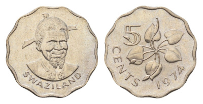 Свазиленд 5 центов 1974 KM 9 медно-никель UNC 4674-1252