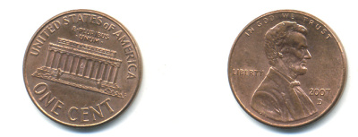 США 1 ЦЕНТ 2007 D ЛИНКОЛЬН KM 201b цинк плакированный медью UNC 179-569