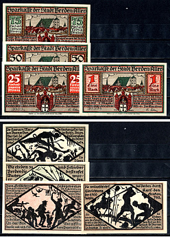 Верден (Пруссия, Ганновер) набор из 4 нотгельдов 1921 2193-33-2-2