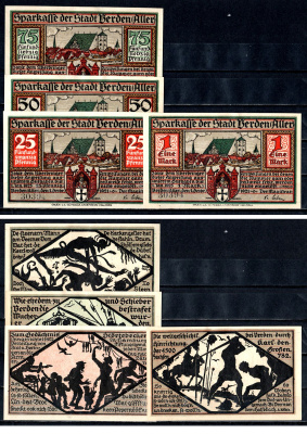 Верден (Пруссия, Ганновер) набор из 4 нотгельдов 1921 2193-33-2-2