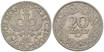 Польша 20 грошей 1923 w Y 12 никель 4136-1257