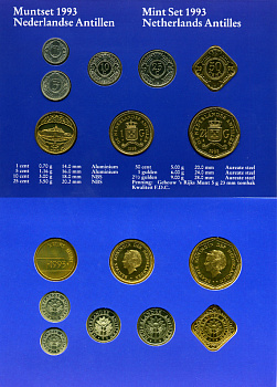 НИДЕРЛАНДСКИЕ АНТИЛЫ ГОСНАБОР ИЗ 7 МОНЕТ 1993 UNC 00-00