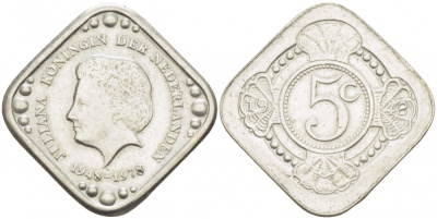 НИДЕРЛАНДЫ 5 ЦЕНТОВ 1978 30 ЛЕТ ПРАВЛЕНИЯ медно-никель UNC 77-124