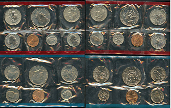 США официальные наборы из 13 монет 1980 D, S, Джон Кеннеди, Сьюзен Энтони KM MS 143   UNC  8-2-03-30