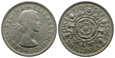 Великобритания 2 шиллинга (флорин) 1963 Елизавета II (1952-2022) KM 906, Spink 4146 медно-никель 4382-435