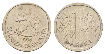 Финляндия 1 марка 1984 KM 49a медно-никель 4648-552