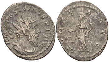 Римская Империя (императоры в Галлии) антониниан 260 - 269 Постум. IMP C POSTVMVS P F AVG / MONETA AVG, Монета с весами и рогом Изобилия, Колония Агриппины, Good Very fine RIC 315 биллон 1073-12-106