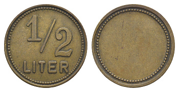 Германия жетон 1/2 литра пива ND латунь 4638-145