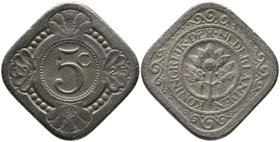 НИДЕРЛАНДЫ 5 ЦЕНТОВ 1923 KM 153 медно-никель 4387-637