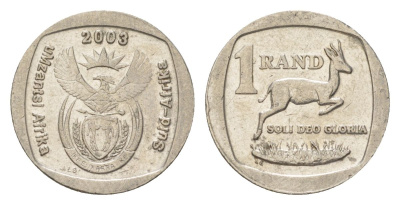 ЮАР 1 ранд 2003 KM 332 медь плакированная никелем 4627-413