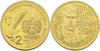 Польша 2 злотых 2004 MW, польские художники XIX-XX вв. Станислав Выспяньскии? KM 512 нордик UNC 4676-211