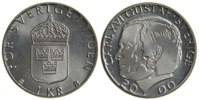Швеция 1 крона 2000 Карл XVI Густав (1973- ) KM 852а медно-никель UNC 4179-1241