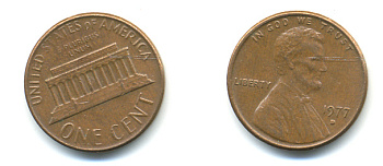 США 1 ЦЕНТ 1977 D, ЛИНКОЛЬН KM 201 медь цинк 86-226