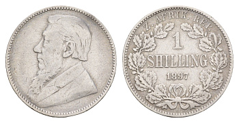 ЮАР 1 шиллинг 1897 ZAR, Трансвааль, Крюгер KM 5 серебро 4654-721