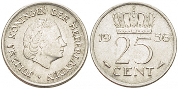 НИДЕРЛАНДЫ 25 ЦЕНТОВ 1997 БЕАТРИКС KM 204 никель 3457-1137