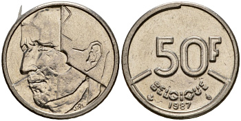 Бельгия 50 франков 1987 Belgique, Бодуэн I (1951-1993) KM 168 никель 4601-112