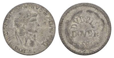 Великобритания медаль "Белые Скалы Дувра" диаметр 23 мм, вес 2,9 гр алюминий 4656-441