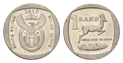 ЮАР 1 ранд 2010 KM 497 медь плакированная никелем 4627-548