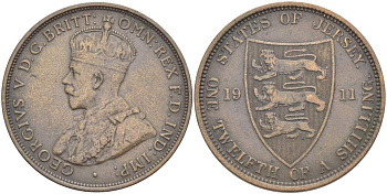 Джерси 1/12 шиллинга 1911 Георг V (1910-1936) KM 12 бронза 4517-1031