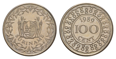 Суринам 100 центов 1989 KM 23 медно-никель UNC 4628-1055