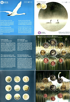 Финляндия годовой евронабор из 9 монет (1, 2, 5, 10, 20 и 50 евроцентов; 1 и 2 евро) 2011 в оригинальном буклете KM MS104 (98, 99, 100, 126, 127, 128, 129, 130 и 163) BU 8-2-05-54