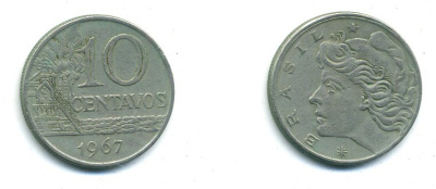 БРАЗИЛИЯ 10 СЕНТАВО 1967 57-1045