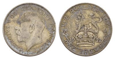 Великобритания 1 шиллинг 1922 Георг V (1910-1936) KM 816a, Spink 4023А серебро 60-1033