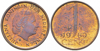 Нидерланды 1 цент 1980 Юлиана (1949-1980) KM 180 бронза 3457-1055