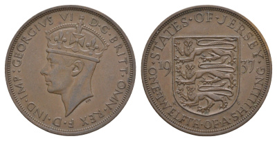 Джерси 1/12 шиллинга 1937 KM 18 бронза 4545-1033