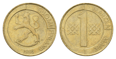Финляндия 1 марка 1994 KM 76 алюминиевая бронза UNC 3336-123