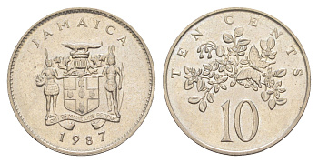 Ямайка 10 центов 1987 KM 47 медно-никель BU 4642-1023