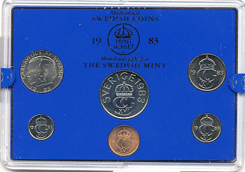 ШВЕЦИЯ НАБОР ИЗ 6 МОНЕТ 1983 04-062-77