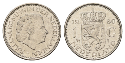 Нидерланды 1 гульден 1980 Юлиана (1948-1980) KM 184a никель 186-453