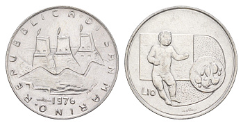 Сан-Марино 10 лир 1976 Республика KM 54 алюминий UNC 4648-236