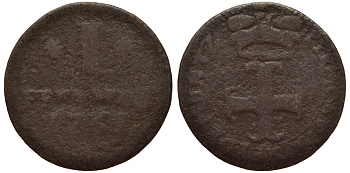 ПИРМОНТ 1 ПФЕННИНГ 1761 КАРЛ АВГУСТ ФРИДРИХ (1728-1763), ГОД ТИП KM C#1 медь 1517-631