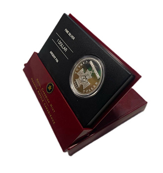 Канада 1 доллар 2006 150 лет Кресту Виктории, в оригинальной коробке с сертификатом KM 583 серебро PROOF 8-2-02-12
