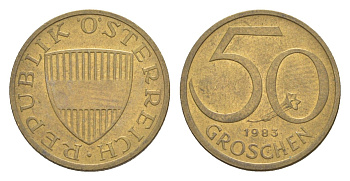 Австрия 50 грошей 1983 KM 2885 алюминиевая бронза UNC 4124-316