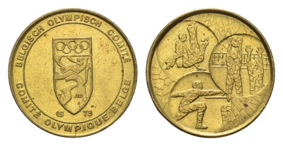 Бельгия медаль Бельгийского олимпийского комитета 1978 диаметр 18 мм, вес 2,82 гр сталь плакированная латунью 188-135