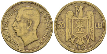 Румыния 10 леев (лей) 1930 Кароль II (1930-1940) KM 50 никель латунь 4586-824