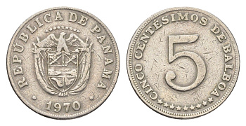 Панама 5 сентесимо 1970 KM 23.2 медно-никель 4664-716