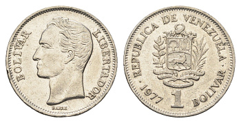 Венесуэла 1 боливар 1977 Симон Боливар Y 52 никель 4663-344