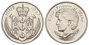 Ниуэ 1 доллар 1997 Диана - Принцесса Уэльская KM 89 медно-никель BU 3896-722