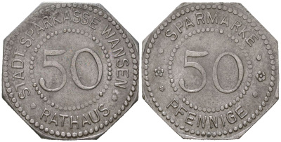 Вензув (Силезия) 50 пфеннигов 1920 Funck 573.7, Men18 32786.11 железо 4379-1043