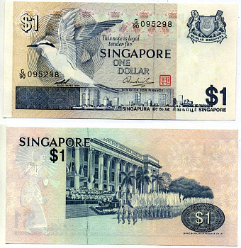 Сингапур 1 доллар ND (1976) светлая крачка, парад в честь национального праздника Pick 9 бумага UNC (пресс) 7191-59-2-2
