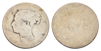 Великобритания 1 шиллинг 1838-1887 Виктория (1837-1901) KM 734 серебро 4116-1114