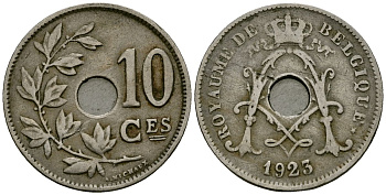 Бельгия 10 сантимов 1923 Belgique KM 85 медно-никель 4172-927