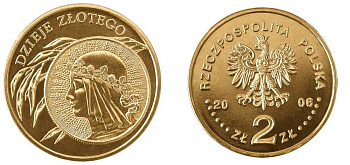 Польша 2 злотых 2006 MW, история польского злотого, Ядвига, 10 злотых 1932 KM 582, Parchimowicz 990 нордик UNC 4676-416