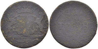 УТРЕХТ, НИДЕРЛАНДЫ 1 ДУИТ XVIII ВЕК KM 91 медь 175-731