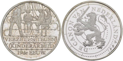 НИДЕРЛАНДЫ МЕДАЛЬ СЕРИИ ИСТОРИЯ НИДЕРЛАНДОВ, ОТМЕНА ДЕТСКОГО ТРУДА В 19 ВЕКЕ, ДИАМЕТР 30 ММ., ВЕС 9,43 ГР. медно-никель 1076-6-33